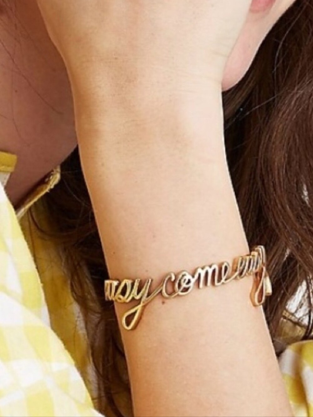 Madewell “Easy Come, Easy Go” Script Cuff Bracelet